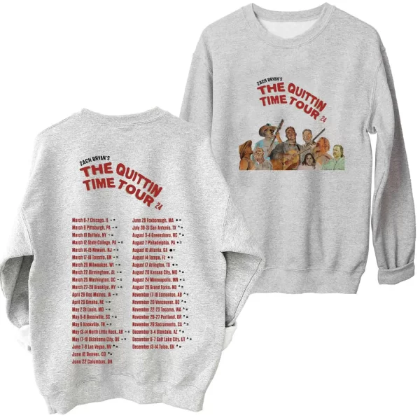 The Quittin Time Tour 2024 Zach Bryan O-Neck Long Sleeve