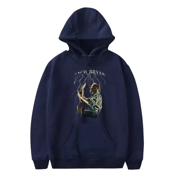 Zach Bryan Lightning Hoodie Navy Blue